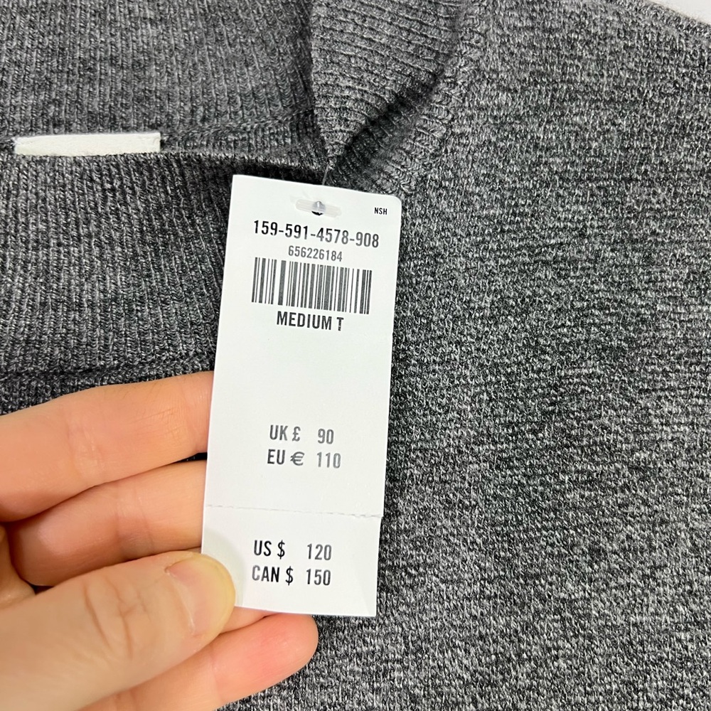 NWT Abercrombie & Fitch Mockneck Midi Sweater Dress in Gray Size MT Medium Tall - Picture 5 of 7